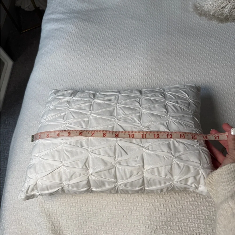 Elegant White Textured Small Decorative Pillow